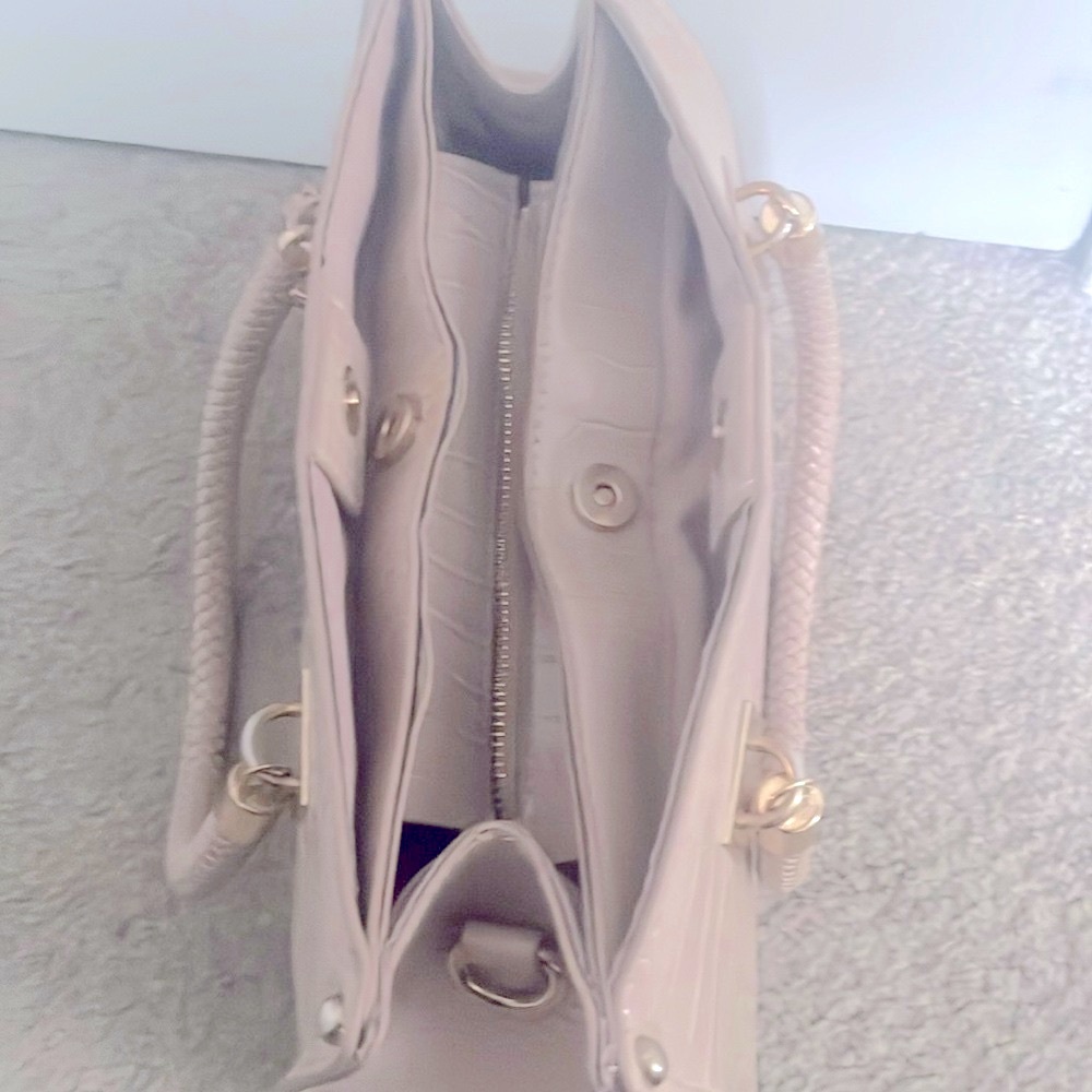 Bebe Bella Croco Satchel with Card Case Purse is not new. - Picture 5 of 13